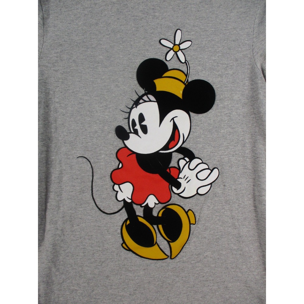 Disney Minnie Mouse Graphic T-Shirt Gray Heather Short Sleeve Crew Neck‎ Womens - Picture 2 of 8